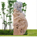 Animal of Marble Red-Crowned Cranes Stone Bird Statue